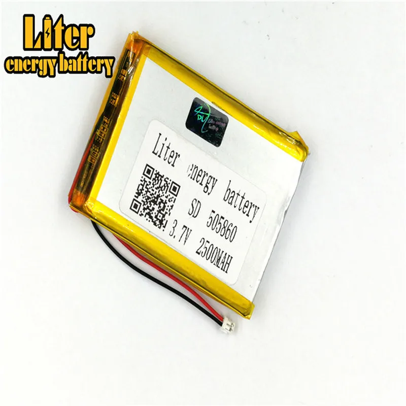 1.5 MM 2pin konektörü 3.7 V 505860 506060 2500mah Li - İon polimer pil e-kitap GPS PDA Araba kaydedici