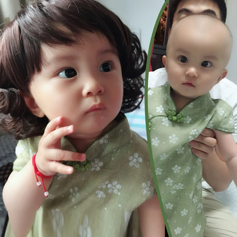 1 ADET Koreli çocuk prenses peruk kıvırcık saç at kuyruğu peruk seti çocuklar ve kızlar için fotoğraf saç seti bebek kıvırcık saç seti