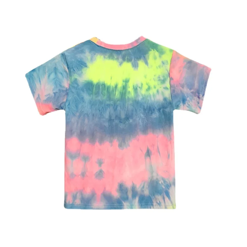 2018 Çocuk Kız T-shirt Parlak Floresan Renk Tops Gömlek Yaz Çocuk Rahat Yumuşak Rahat T - shirt Kız Giyim İçin
