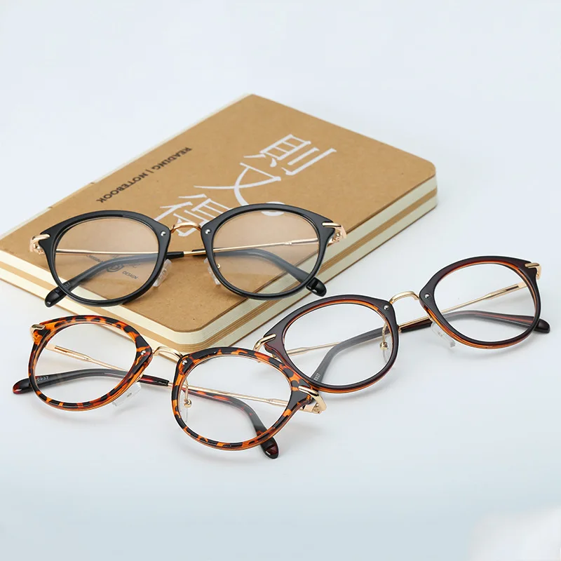2019 Moda Kadın Gözlük Çerçevesi Erkek Gözlük Çerçevesi Vintage Yuvarlak Şeffaf Lens Gözlük Optik Gözlük Çerçevesi