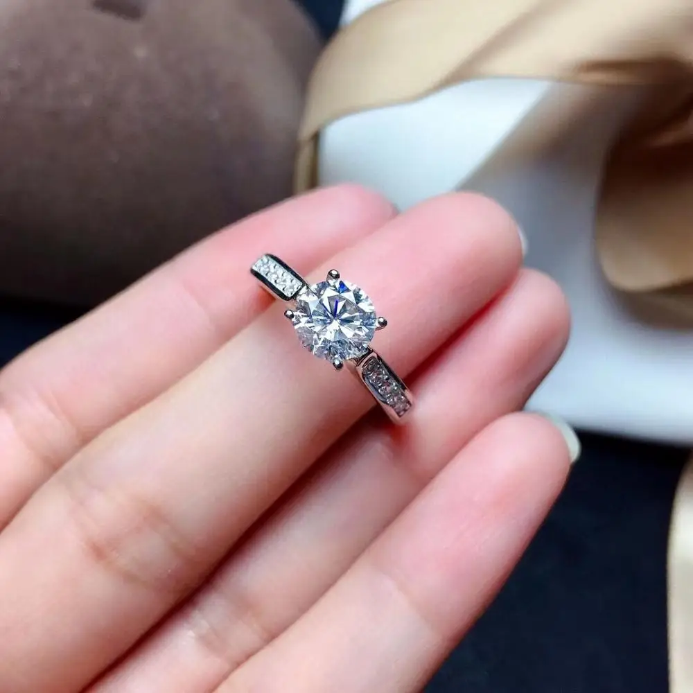 2020 yeni çatırtı mozanit taş yüzük kadınlar takı nişan yüzüğü düğün için 925 gümüş yüzük doğum günü hediyesi aşk