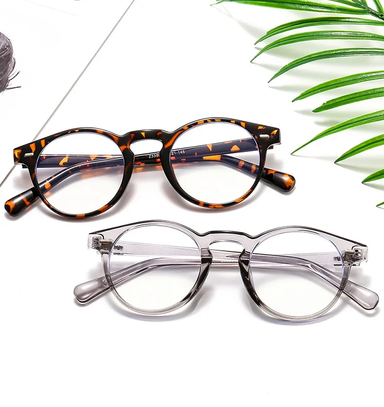 2021 Vintage Retro Yuvarlak Gözlük Çerçevesi Kadın Reçete Şeffaf Gözlük Erkekler Optik Göz Çerçeve Gözlük Gözlük Çerçevesi Oculos