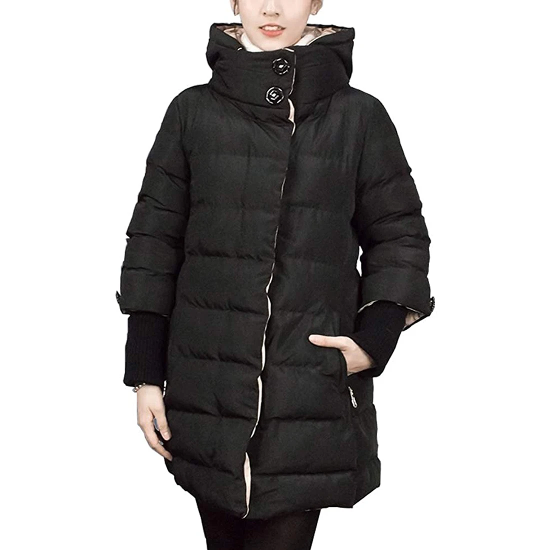 2022 Kış Yüksek Yaka Kapşonlu pamuklu ceket Uzun şişme ceket kadınlar Artı Boyutu 4XL Moda Giyim