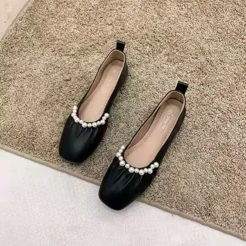 2022 Siyah düz ayakkabı Yumuşak Tabanlar kadın Flats Kadın Trendyol Mokasen Ayakkabı Bahar Trendi Bale Vulkanize Tasarımcı Bayanlar Lolita