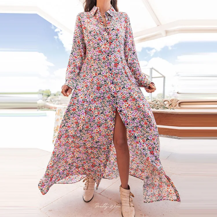 2022 yaz çiçekli elbise mizaç yüksek dereceli Baskılı Elbise