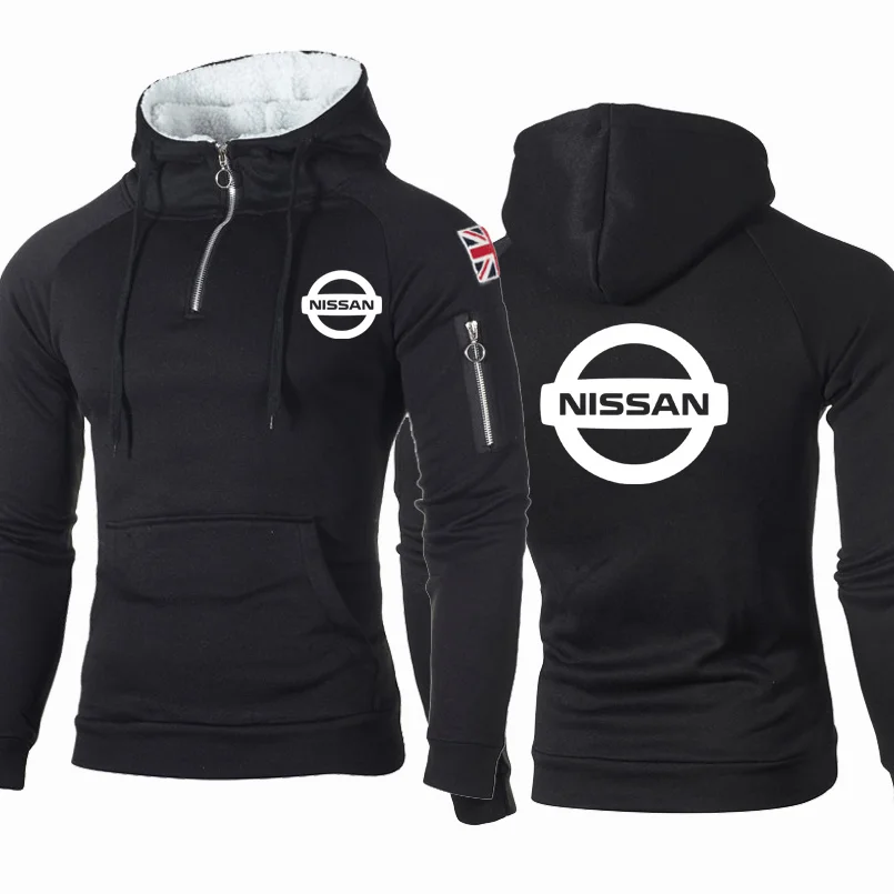2022NEW Moda İlkbahar ve Sonbahar erkek Hoodie Nissan araba logosu baskı Moda yüksek kaliteli Saf pamuk rahat erkek fermuarlı kapüşonlu kıyafet