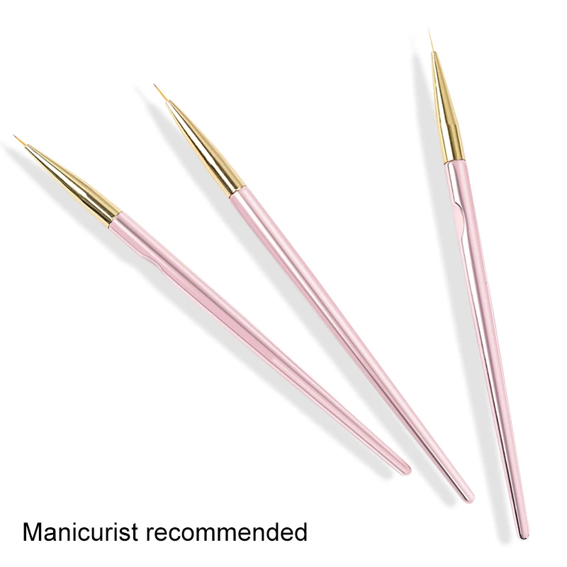 3 adet Nail Art Liner Fırçası UV Jel Boyama Tırnak Tasarım Fırça Kalem Çizim Liner Fırçası Manikür Araçları Tırnak Salonu Malzemeleri