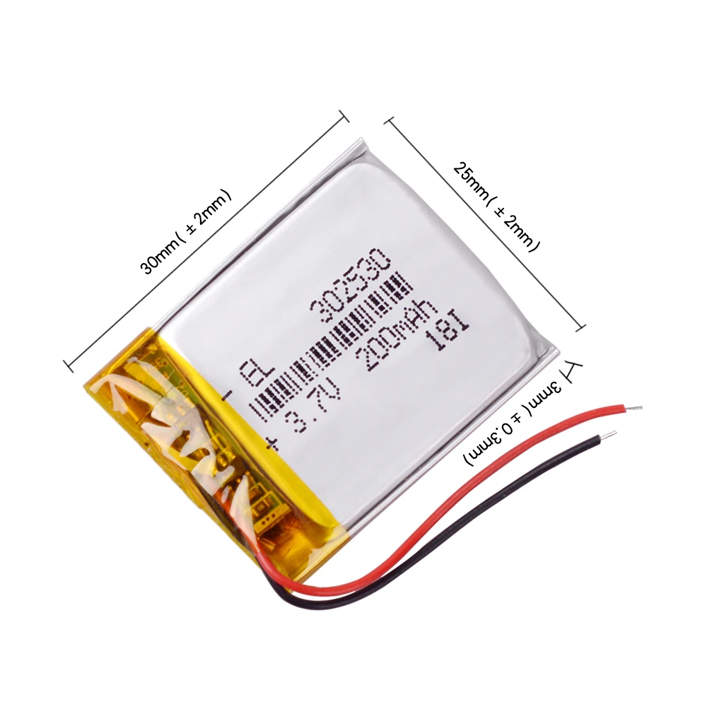 302530 3.7 V 200mah Lityum polimer Pil için mp3 çalar anahtarlık kırmızı akrep premium st alarm navigator