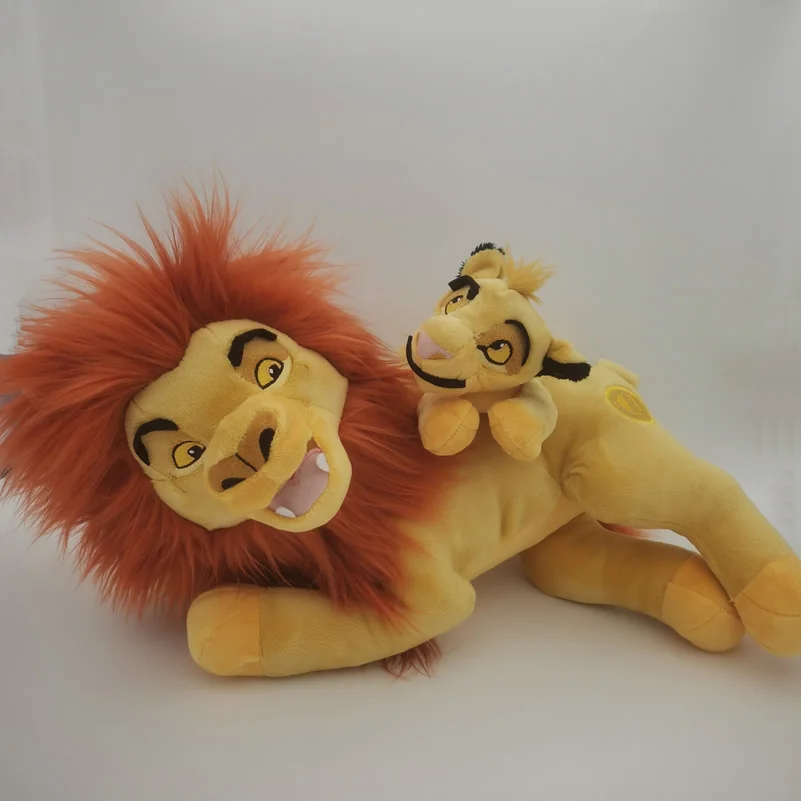 45 cm Orijinal Aslan Kral Simba Mufasa Baba Ve Oğul Kombinasyonu peluş oyuncak Yumuşak erkek oyuncak bebek Çocuklar İçin Hediye