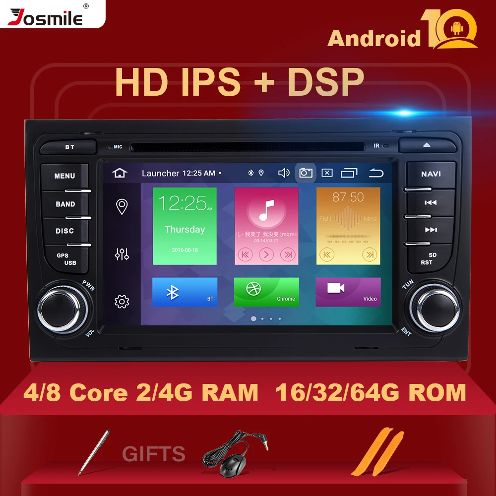 4GB DSP 2 Din Android 10 araç DVD oynatıcı Oynatıcı Radyo Audi A4 B8 S4 B6 B7 RS4 8E 8H B9 Koltuk Exeo 2002-2008 Multimeida GPS Navigasyon