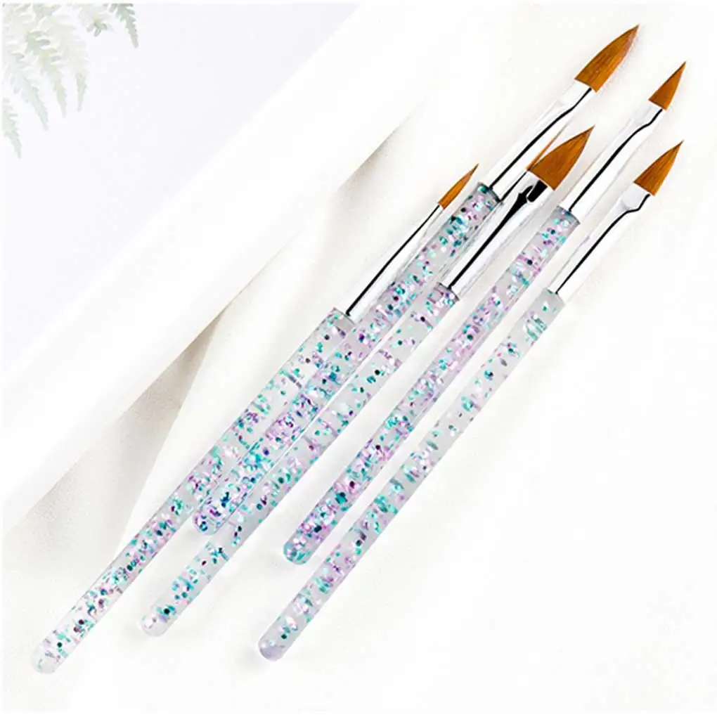 5 Tırnak sanat kalem kristal kolu Glitter fırçalar manikür araçları güzellik paketi