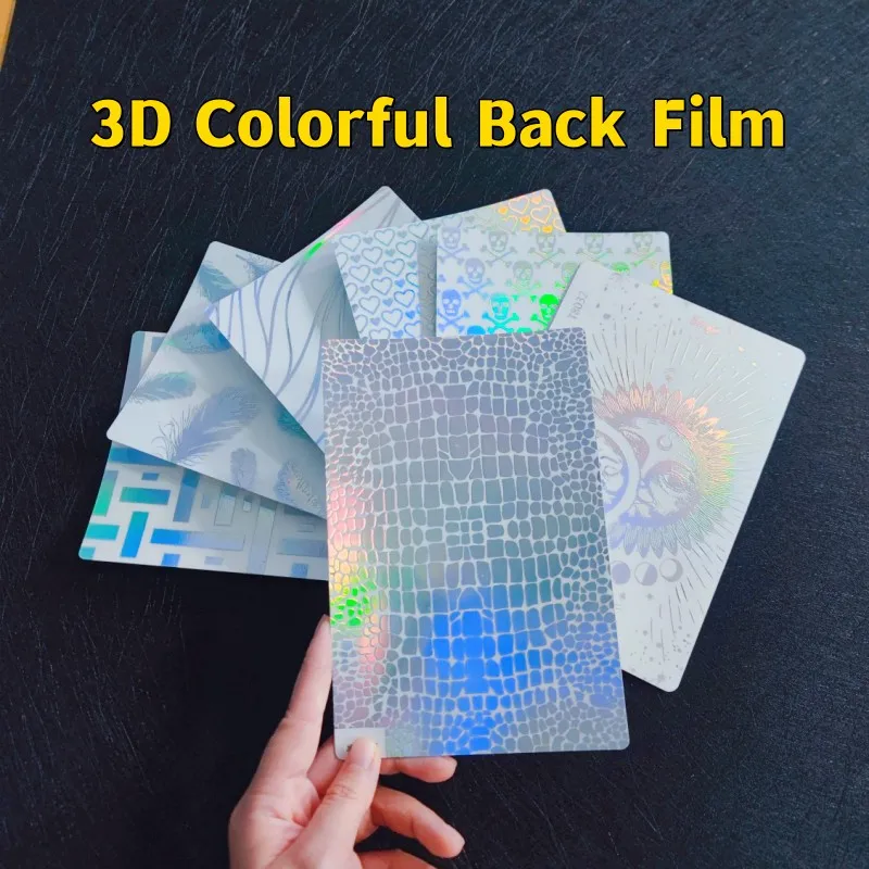50 adet 3D Renkli Şeffaf Lazer arka kapak Sticker Koruyucu Akıllı Telefon Cilt Hidrojel Arka Film Güneş Kesme Makinesi