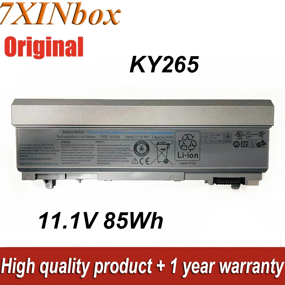 7XINbox KY265 KY268 11.1 V 85Wh İçin Orijinal Laptop Batarya Dell Latitude E6400 E6410 E6500 E6410 ATG Hassas M2400 M4400 M4500