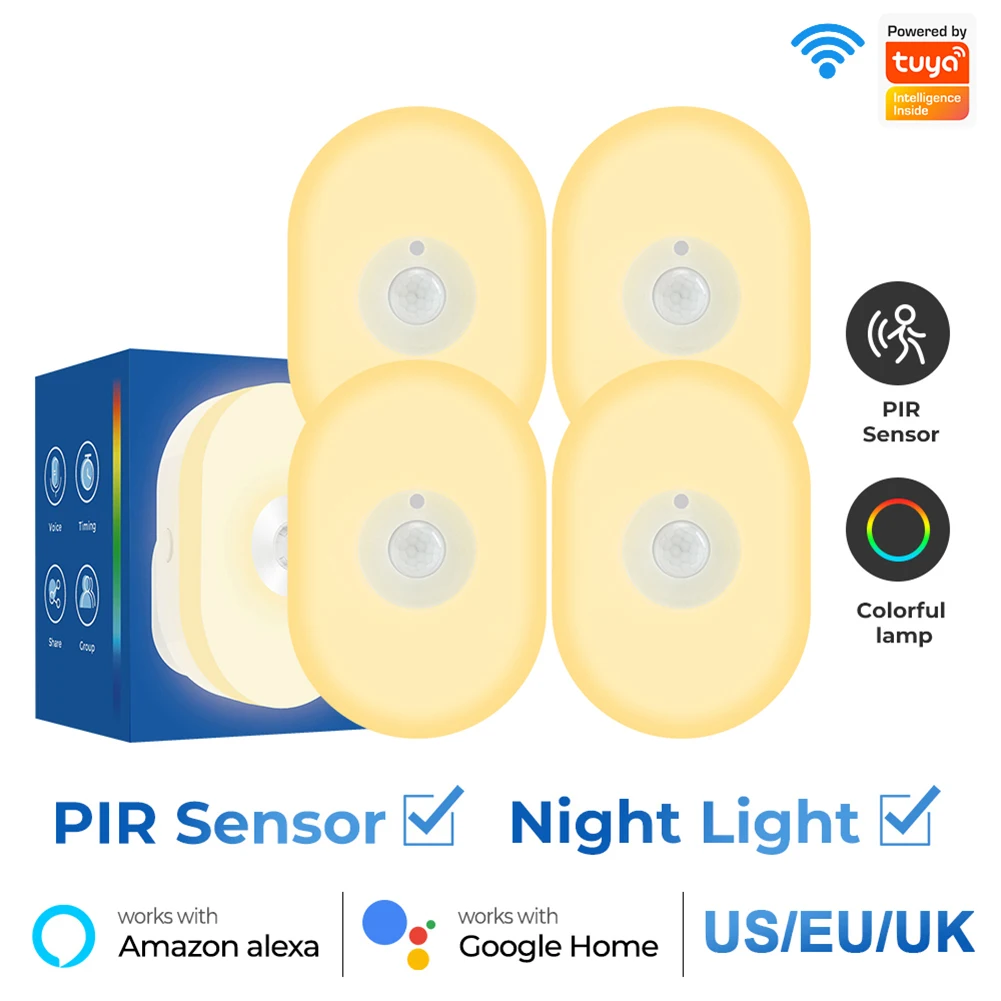 Akıllı Gece Lambası WiFi Tuya Sıcak Beyaz RGB Gece Lambası Alexa Google Ev ile Çalışmak Asistant Zamanlama Geri Sayım Fonksiyonu