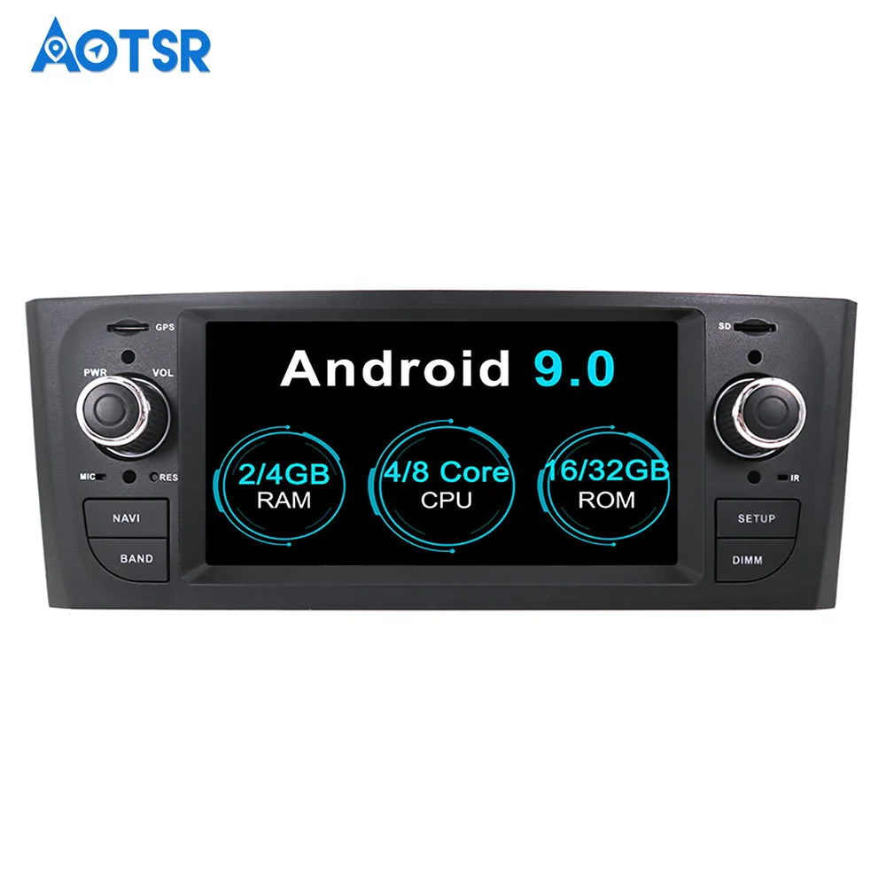 Aotsr Android 9.0 GPS Navigasyon Araba HİÇBİR DVD Radyo Çalar FİAT Punto 2005-2009 için Araba Radyo Stereo multimedya 4G + 32G 2G + 16G