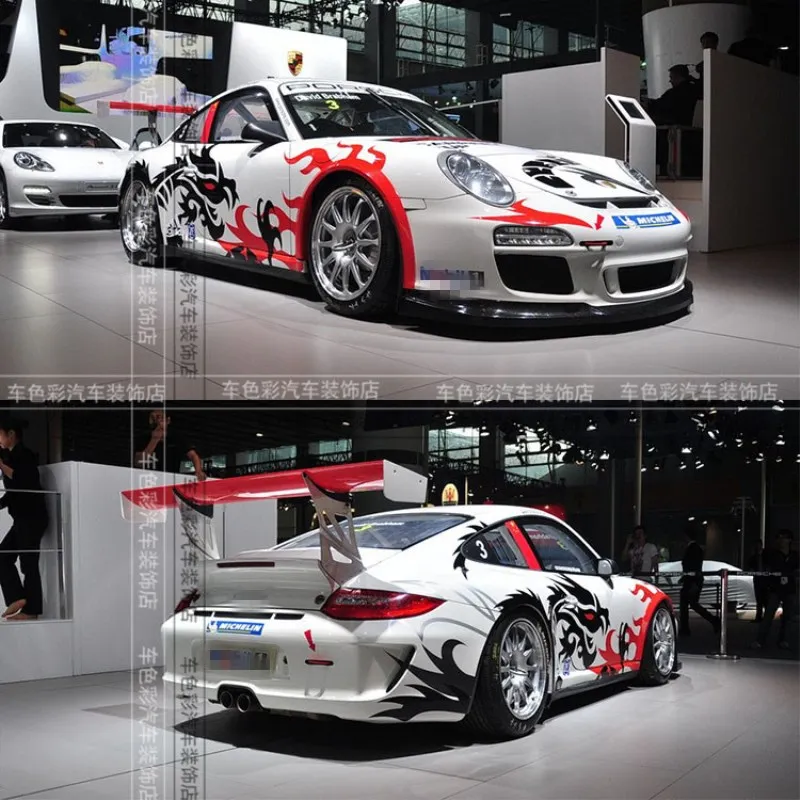 Araba çıkartmaları Porsche 911 718 981 İÇİN vücut dış modifikasyonu özel yarış dekoratif çıkartmaları
