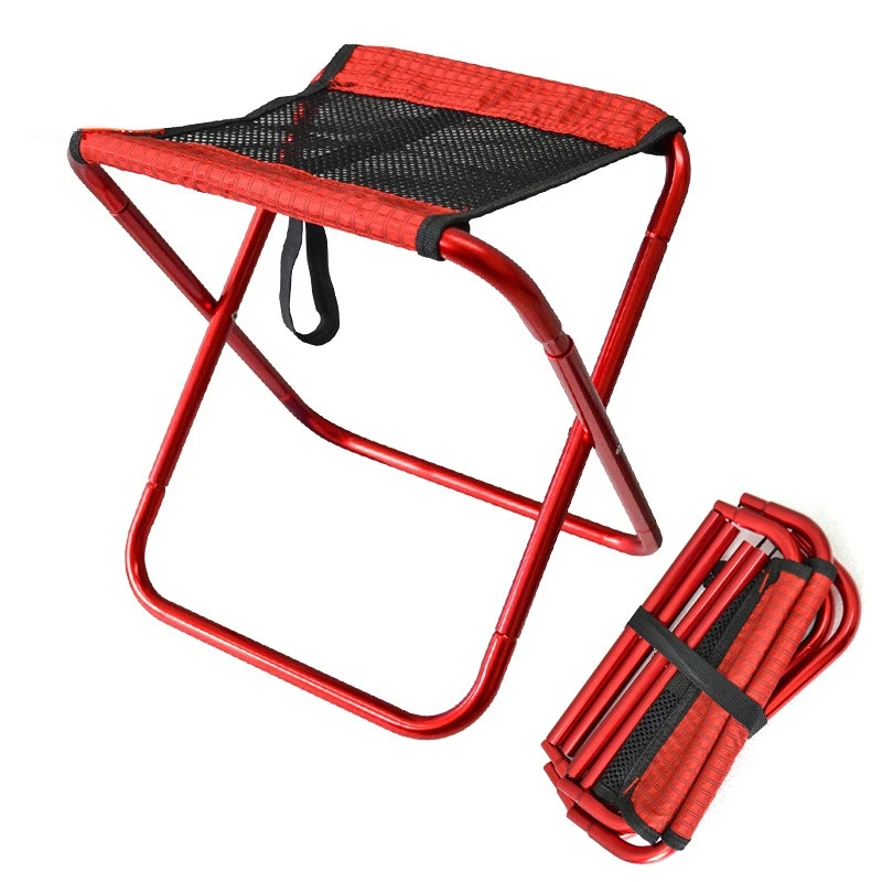 Açık kamp sandalyesi katlanır alüminyum balıkçılık taşınabilir sandalye tabure ışık koltuk yürüyüş araçları piknik nefes alan örgülü kumaş
