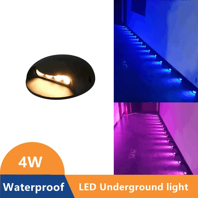 Açık LED merdiven lambası Su Geçirmez IP67 merdiven lambası Duvar Gömülü yeraltı lambası Aydınlatma Güverte Footlights 85-265 DC12V