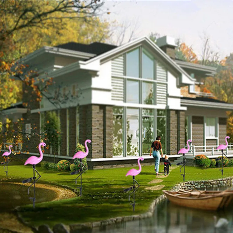Bahçe Dekorasyonu Hayvanat Bahçesi için su Geçirmez Güneş Işığı dış Işık Kamp sıcak Güneş Flamingo Lamba Peyzaj Çim Işık Güneş enerjisi 