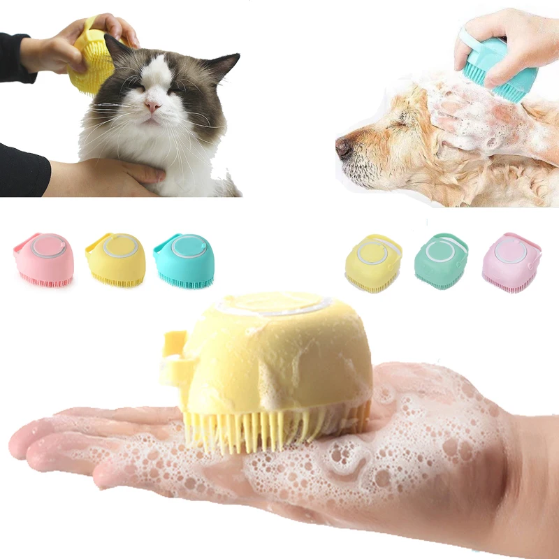 Banyo Köpek Kedi Banyo masaj eldiveni Fırça Yumuşak Güvenlik Evcil Hayvan Aksesuarları Köpekler Kediler için Araçları Evcil Hayvan Ürünleri Silikon Banyo vücut fırçası