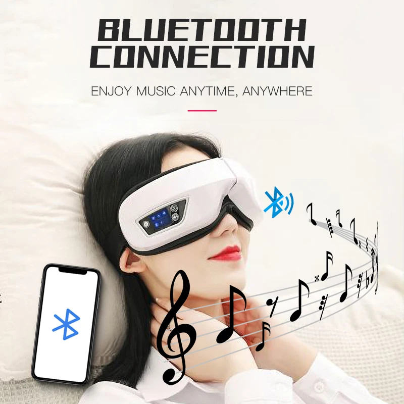 Bluetooth uyumlu Göz Yorgunluk Araçlar Rahatlatmak Usb Göz Bakımı Masaj Cihaz göz Masaj Titreşim Elektrik Müzik Isıtma 