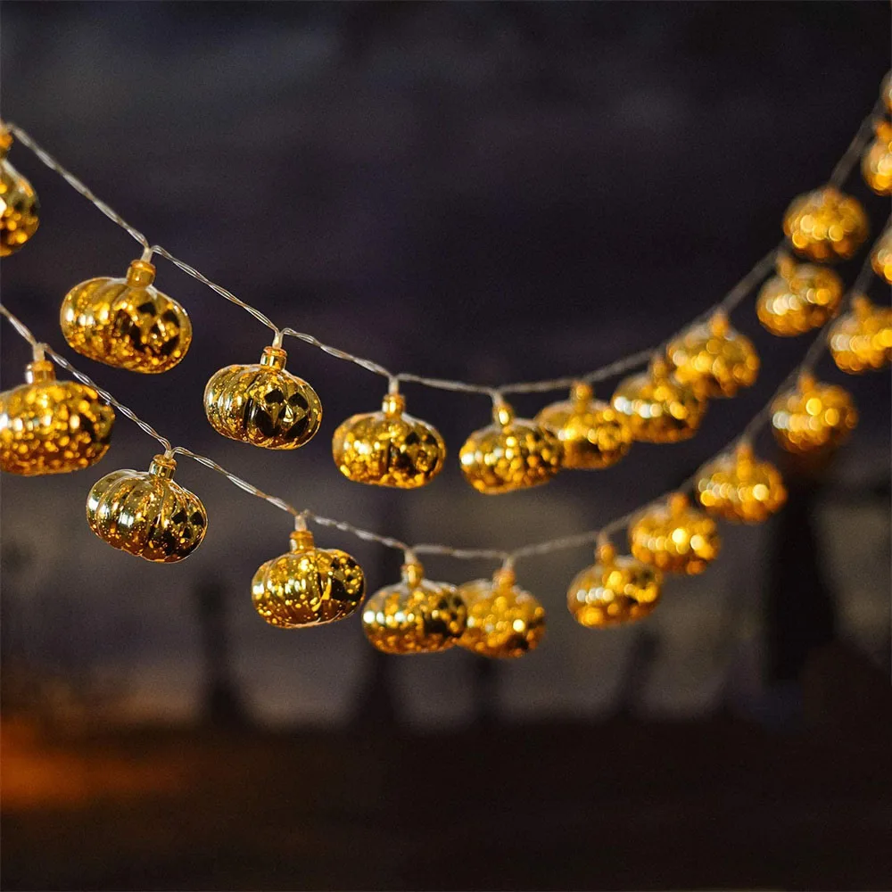 Cadılar bayramı dize ışıkları 10/20 / 30leds Pil Kumandalı kabak süslemeleri ışıkları Cadılar bayramı partisi Yard dekor