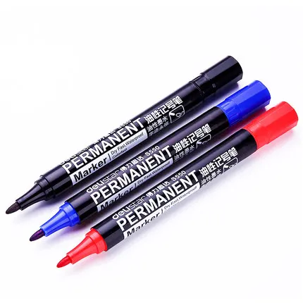 Deli S550 Yağlı Not Kalem Su Geçirmez Kaba Renk Kalem CD-ROM Kalem işaret kalemi Express İşareti Büyük Kalem 10 kalem / kutu