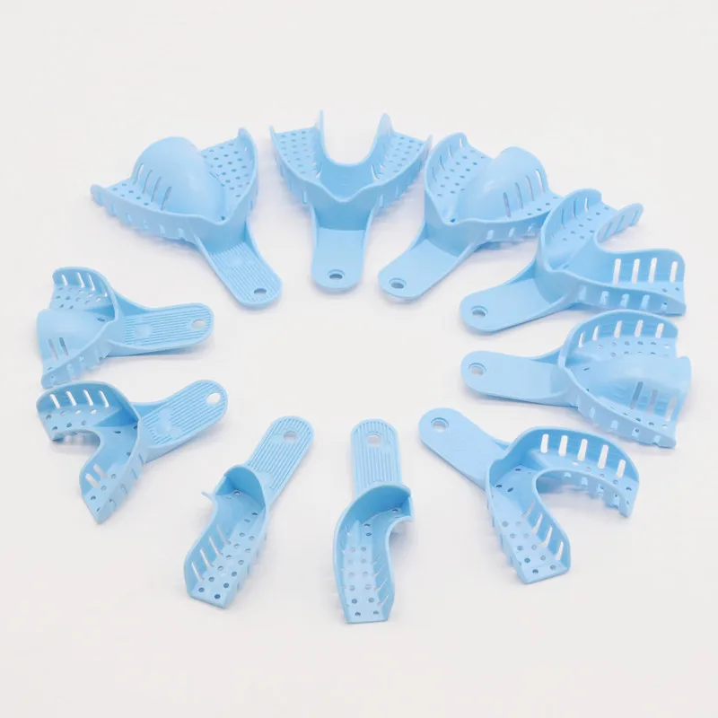 Dental Protez Baskı Tepsileri Çeşitli Delikli Plastik Tam Boylar