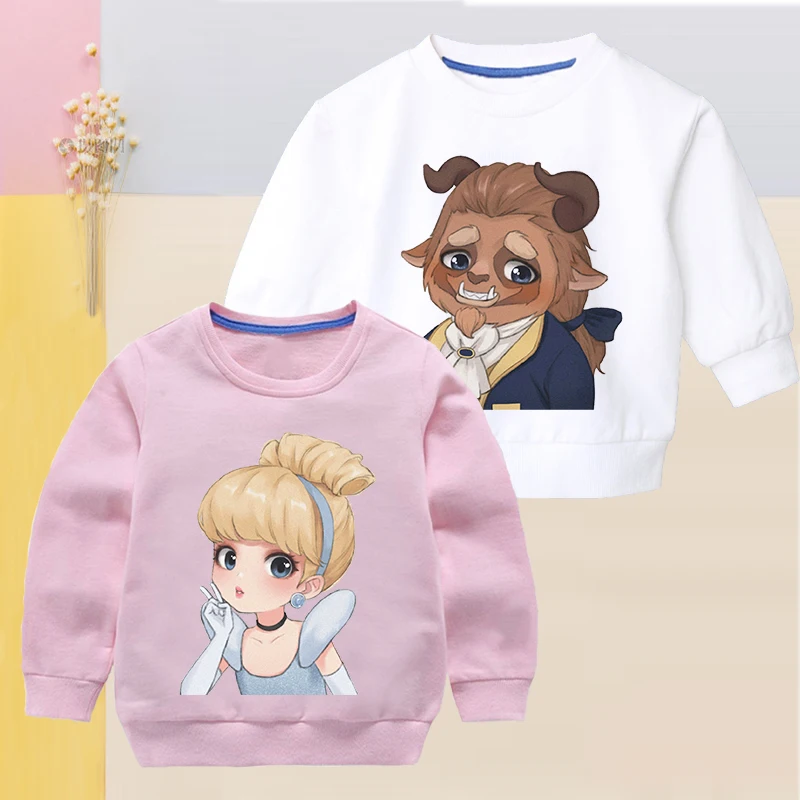 Disney Prenses Serisi çocuk hoodie baskı Karikatür moda kazak Erkek kız çocuk giysileri Rahat kış Uzun kollu üst