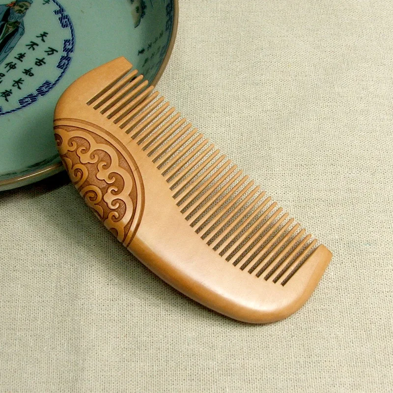 Doğal Şeftali Ahşap Tarak Anti-Statik El Işi Ince Diş Combs Salon Styling Kuaförlük Ürünleri Saç aksesuarları ıçin Saç
