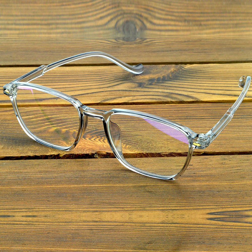 Erkekler Moda Şeffaf TR90 Hafif Esnek Dikdörtgen Gözlük okuma gözlüğü + 0.75 İLA + 6