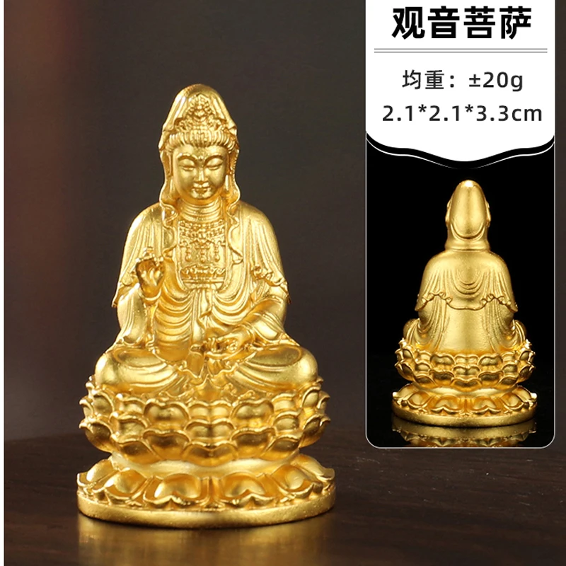 EV ARABA cep altın kaplama Tanrıça Guanyin Bodhisattva güvenlik Küçük Buda heykeli Muska sağlıklı Etkili koruma şans