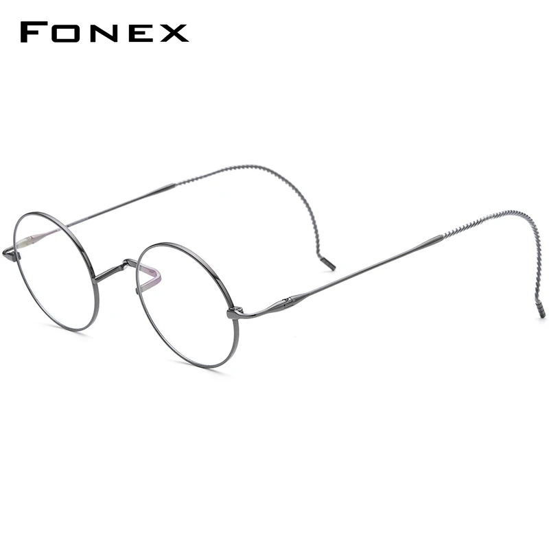 FONEX Saf Titanyum Gözlük Erkekler Retro Yuvarlak Reçete Gözlük Kadınlar 2022 Yeni Vintage Miyopi Optik Çerçeve Gözlük F85725