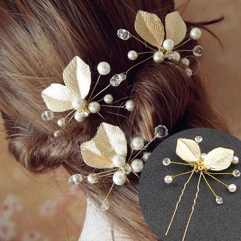 Gelinler Tokalar Kristal Çiçek Kadın Saç Klipleri Taklidi Saç Sopa Düğün U şeklinde Klipler Barrette Örgü saç aksesuarları