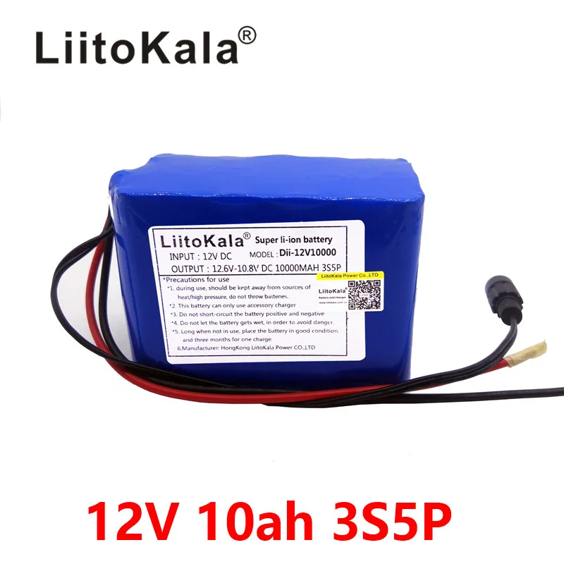 HK LiitoKala 12 V 10Ah 18650 Pil 12 V Pil Yapmak 10000 mAh 10C Şarj Edilebilir Piller Dijital acil durum güç led ışık