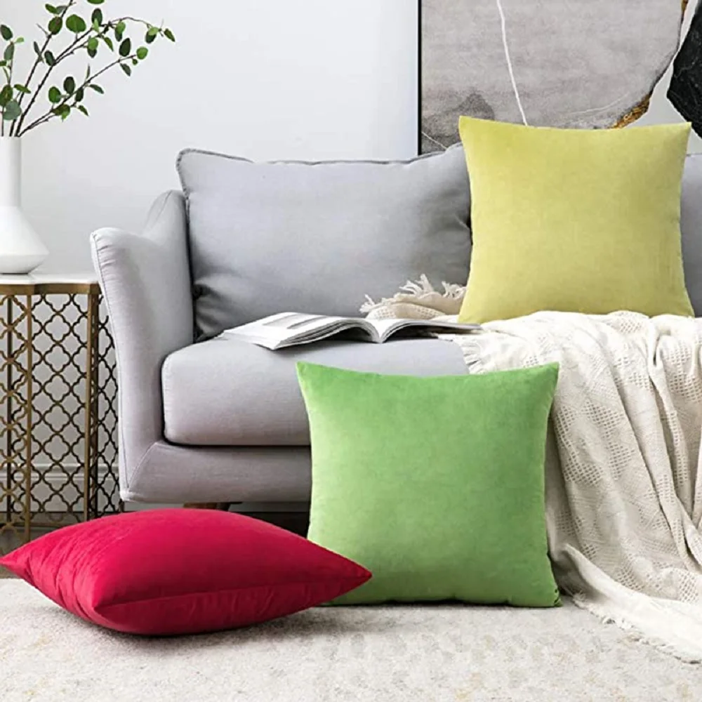 Inyahome Düz Renk Yastık Pillowslip Yumuşak Kadife Dekoratif Yastık Ev Dekor koltuk takımı Yatak Odası Yastık Ofis Çocuklar