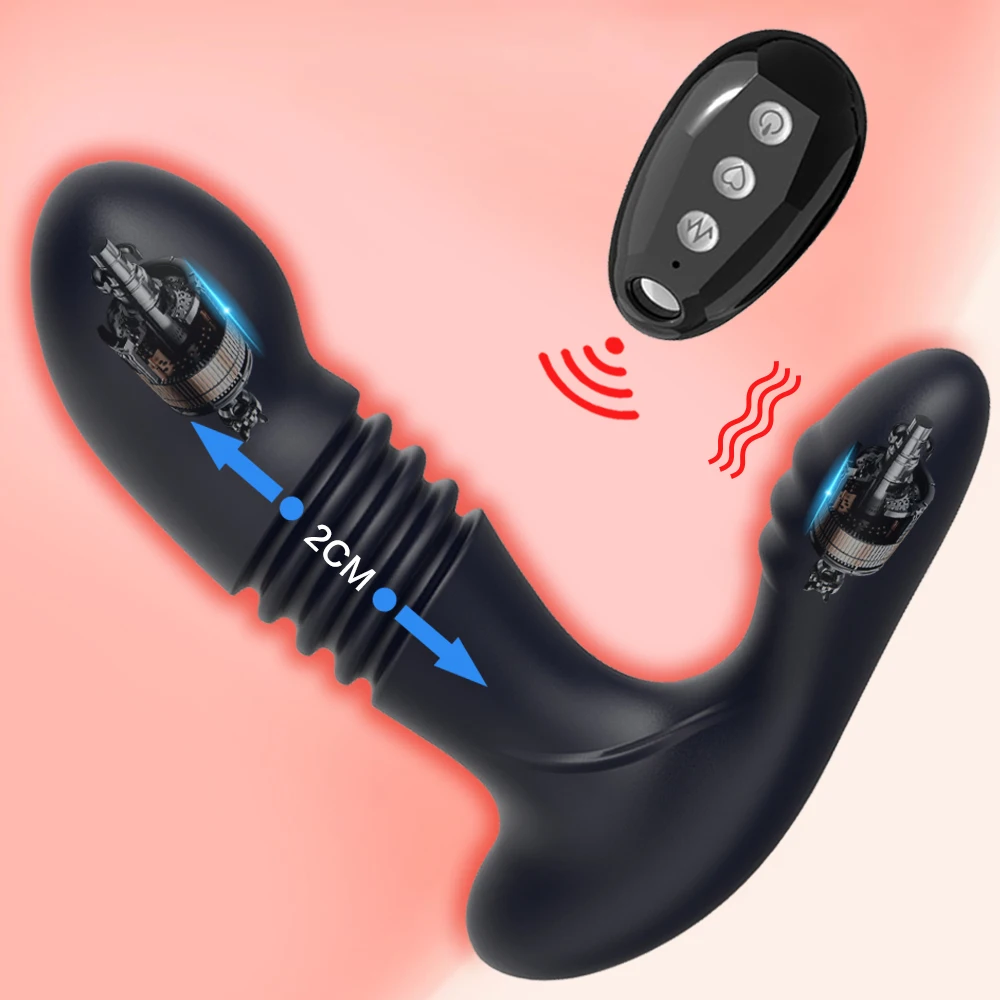 Itme Anal Vibratör Erkekler İçin prostat masaj aleti Kablosuz Uzaktan Kumanda Butt Plug Teleskopik Yapay Penis Vibratör Vajina Masajı