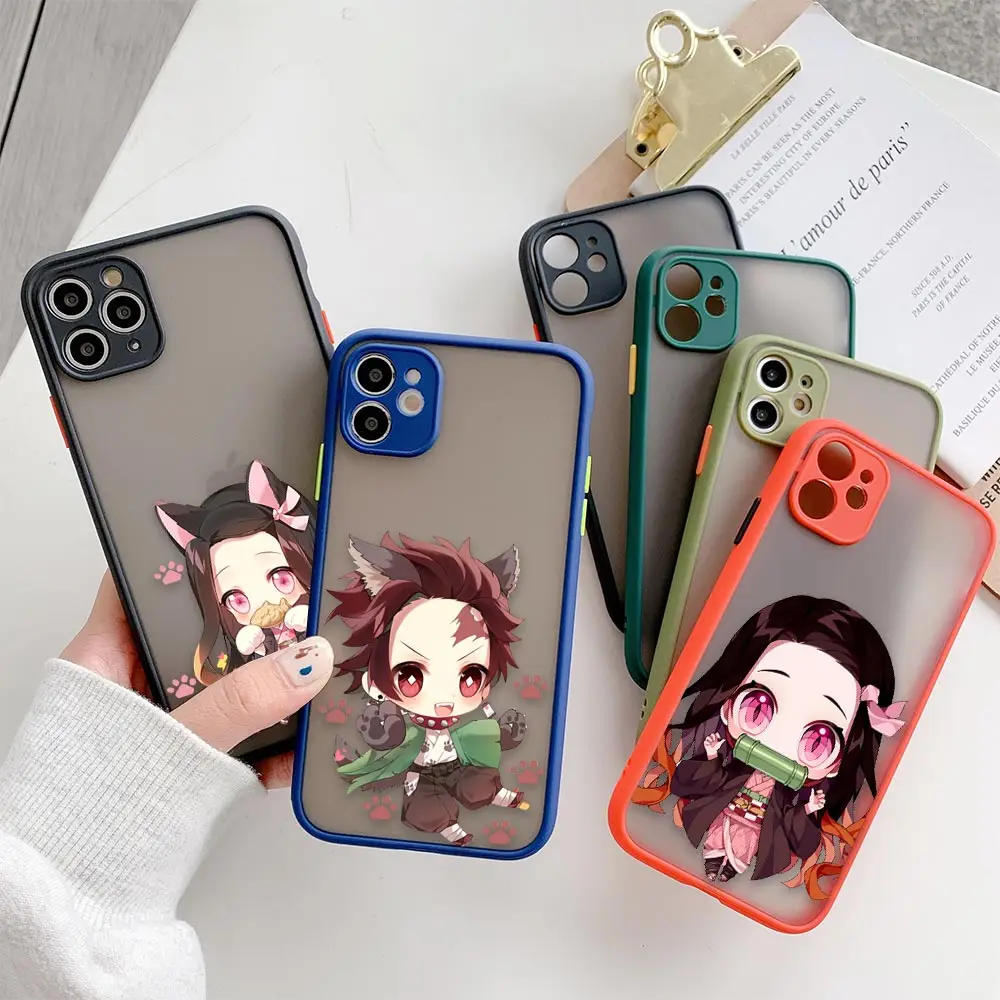 Japonya Anime İblis avcısı Mat Kılıf iPhone 14 13 12 11 XR X 8 7 Artı Pro XS Max Mini Cilt Duygu Kılıfları Silikon Kapak Funda