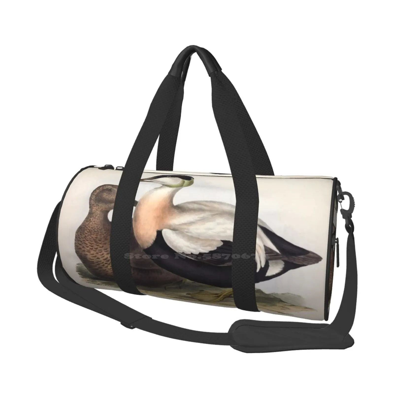 John Gould Kuşlar O Büyük Kapasiteli omuzdan askili çanta Alışveriş Depolama İçin Açık John Gould Kuşlar Avrupa 1837 V1 V5 374 Ördek