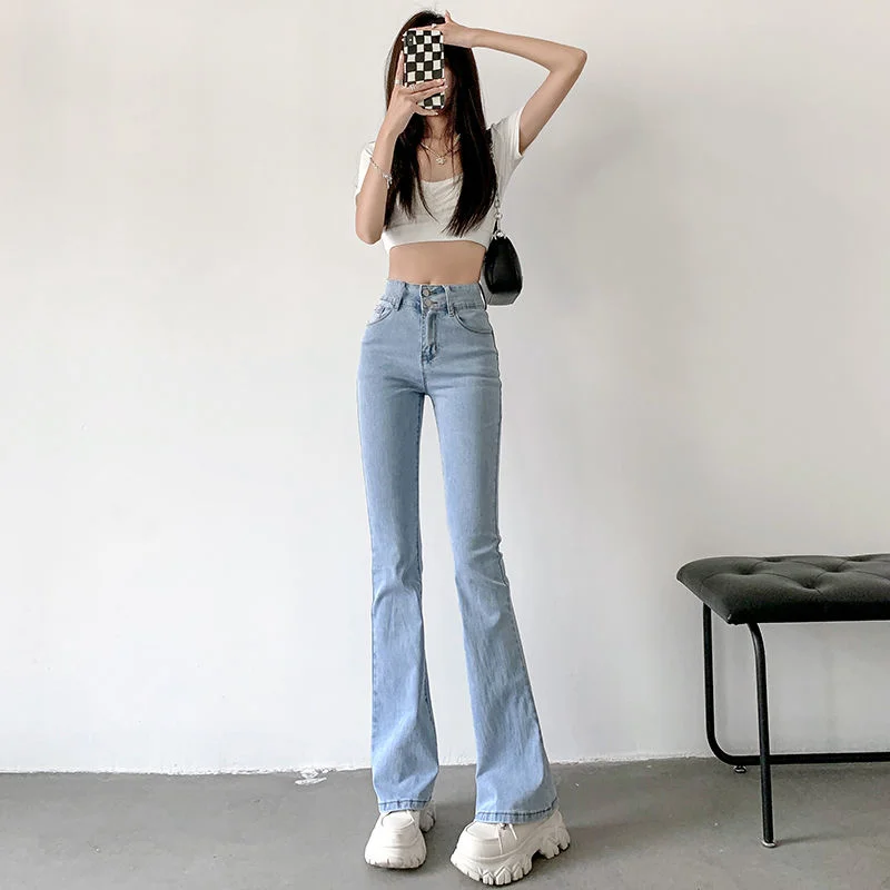 Kadın 2022 Streetwear Kadın Giyim kore Moda Kot Kadın Yüksek Bel Y2k Elbise Denim Kadın Yaz Parlama Pantolon İLARES 