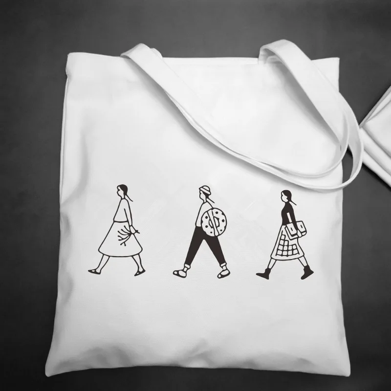 Kadın Erkek Kullanımlık alışveriş çantası Büyük Katlanır Tote Unisex Boş DIY Orijinal Tasarım Eko Katlanabilir pamuklu çantalar kanvas çanta