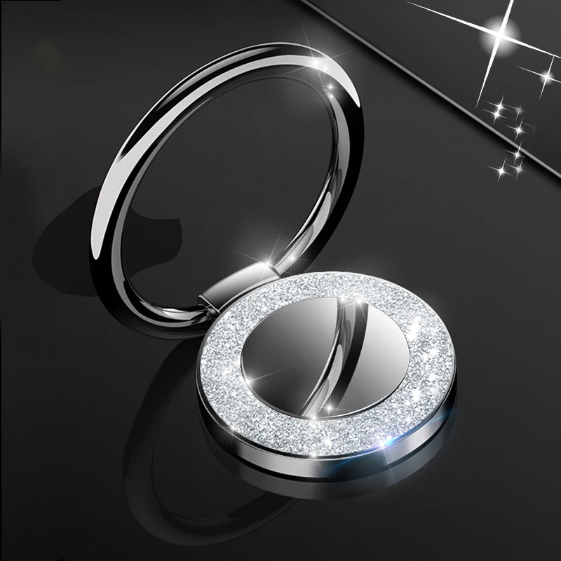 Kadın Parmak Telefon Halka Tutucu iphone Samsung xiaomi mi8 Parlak kristal 360 Derece Evrensel metal Manyetik Tutucu Standı