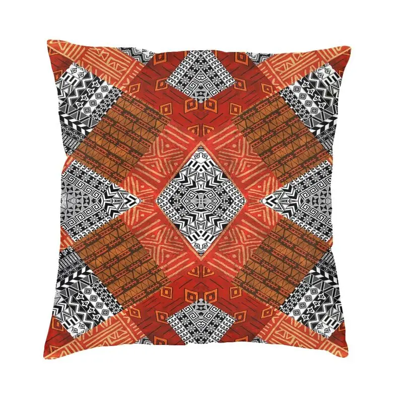 Kalın Canlı Renkli Soyut Geometrik Afrocentric Etnik Desen Yastık Kapakları Yatak Odası Kawaii Sandalye Minderi Kare Yastık Kılıfı