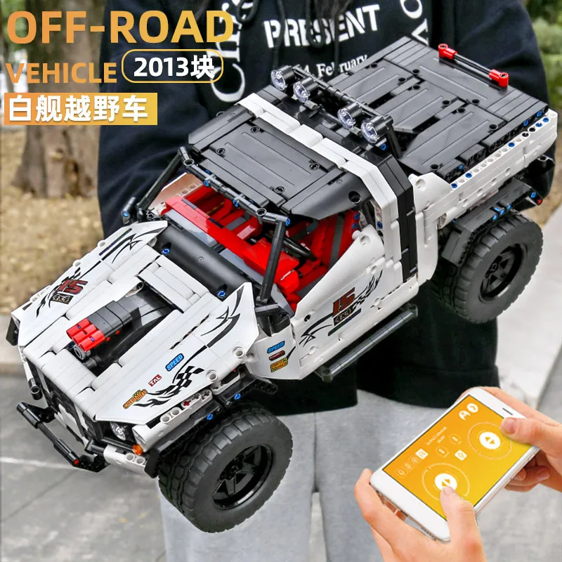 Kalıp KRAL 18005 APP Yeni oyuncak arabalar En MOC-2412 Özel Pick-Up 4X4 Off-Road Araba Modeli Yapı Taşları Çocuklar Yılbaşı Hediyeleri