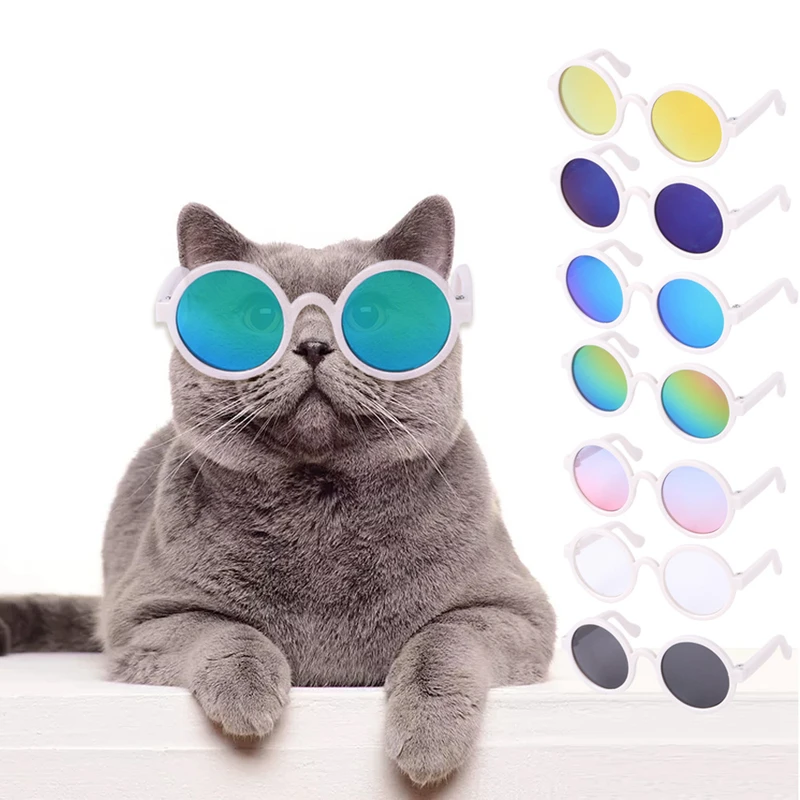 Kedi Köpek Pet moda güneş gözlükleri Fotoğraf Prop Gözlük Köpek Cosplay Aksesuarları Komik Kişilik Köpek Kedi Pet Hayvanlar Gözlük