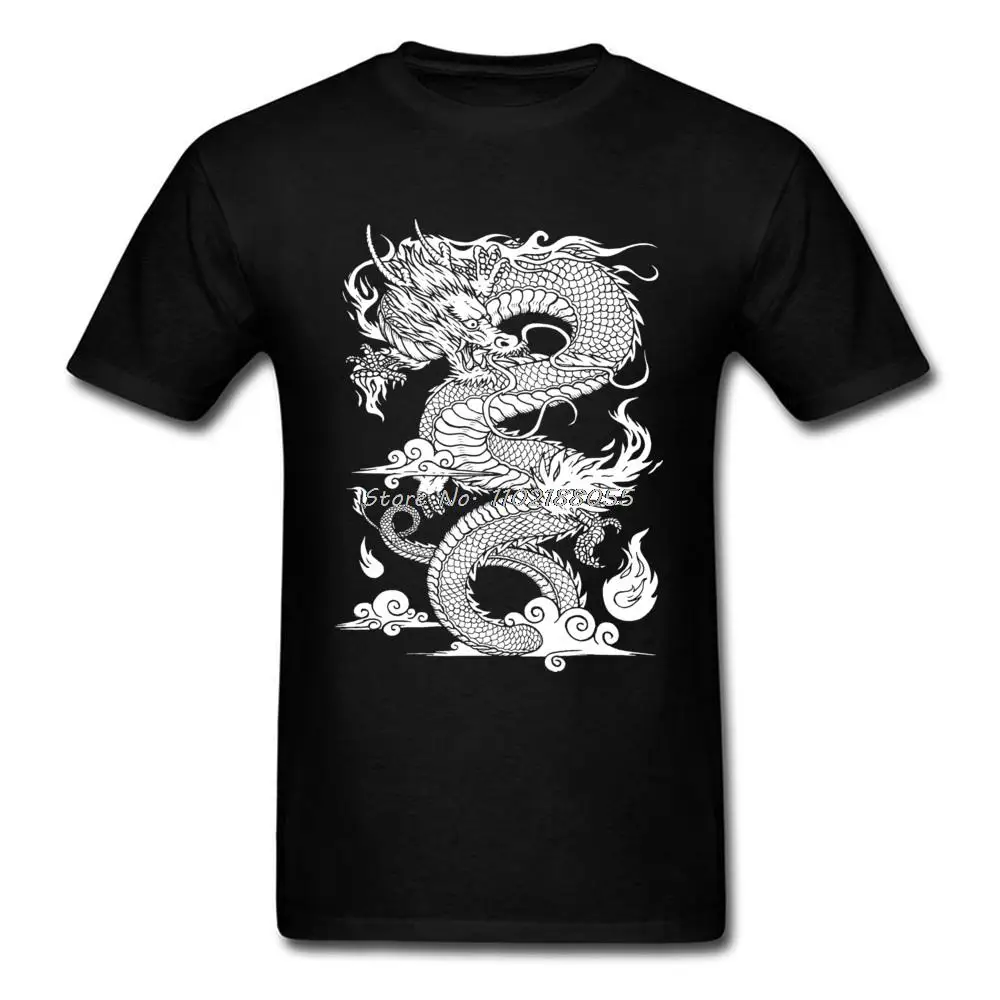 Klasik Baskı T - Shirt Erkekler Çin Ejderha Çizim Temiz Komik T Shirt Yeni Varış Slim Fit Kung Fu Tai Chi Tshirt Harajuku