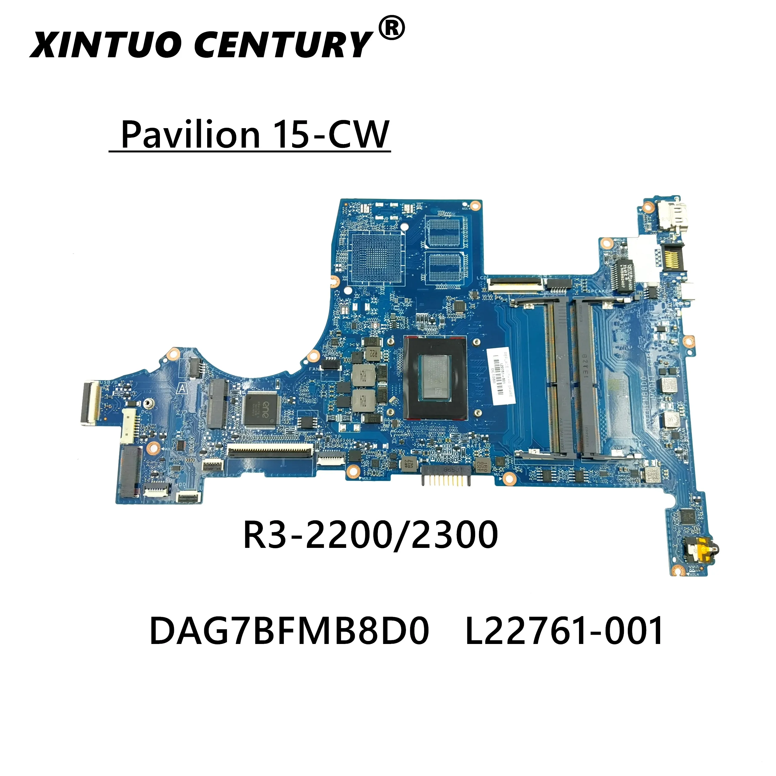 L22761-001 L22761-601 HP Pavilion 15-CW Laptop Anakart DAG7BDMB8F0 ile Ryzen 3 R3-2200/2300 CPU DDR4 %100 % Test Edilmiş