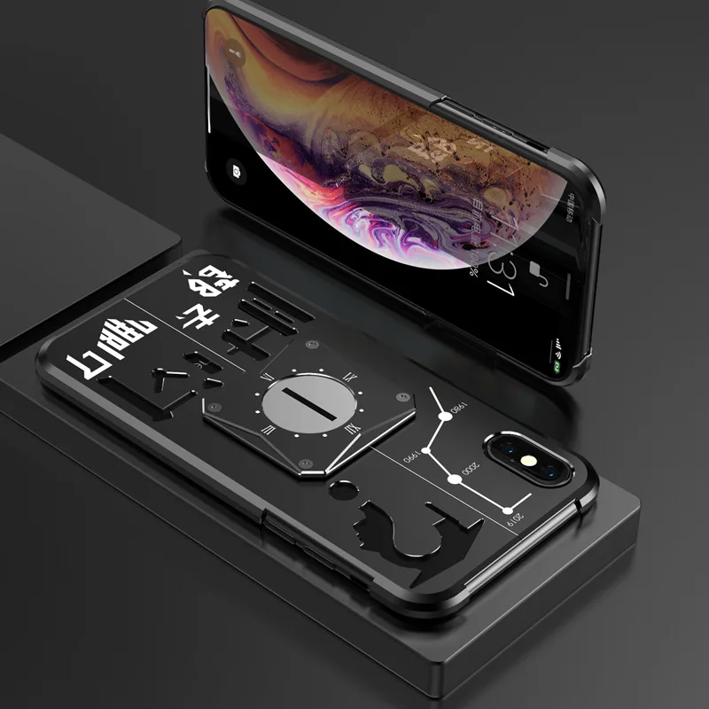 Lüks Zırh iphone için kılıf Xs Max Metal krom çerçeve iPhone 11 Pro Max 11 Pro Alüminyum Alaşımlı Ağır Darbeye Dayanıklı Tampon