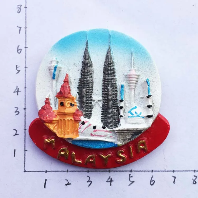 Malezya Petronas İkiz Kuleler Kuala Lumpur yarı katı turistik hediyelik manyetik etiket buzdolabı