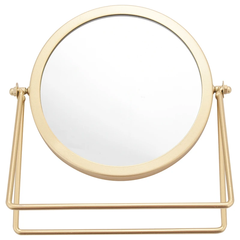 Metal Dekoratif Ayna Bayan Masaüstü Makyaj 360℃ Yuvarlak Şekil Makyaj Ayna Aydınlatmalı Aynalar Ayna 